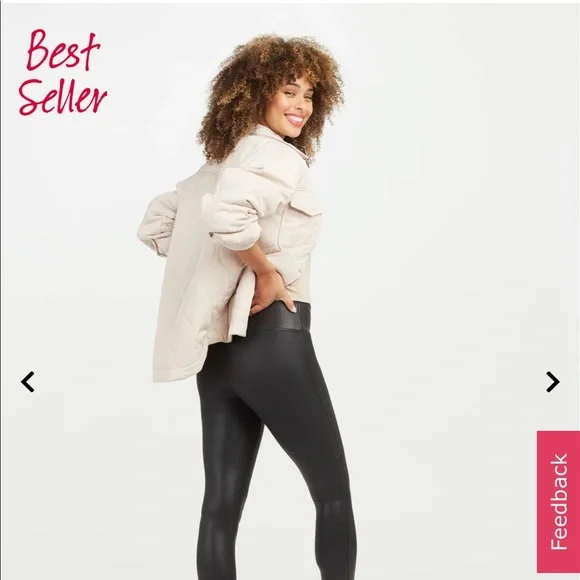 NWOT SPANX Faux Leather Leggings - Picture 3 of 3